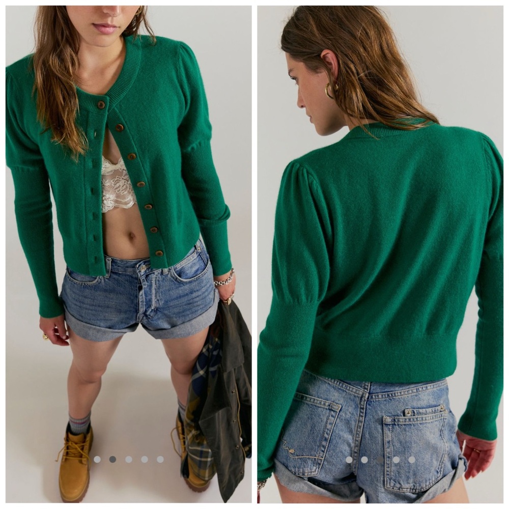 Free People Sloane Cashmere Cardigan Green Size‎ XS